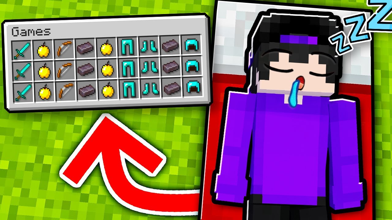 Minecraft AMA Uyuduğumda Eşyalarım Çoğalıyor! 💤