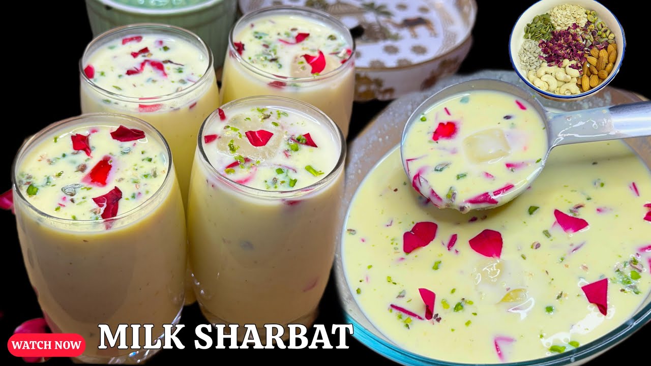 Instant Milk Sharbat Recipe | Easy Summer Special Milk Cold Drink | Refreshing Drink at Home