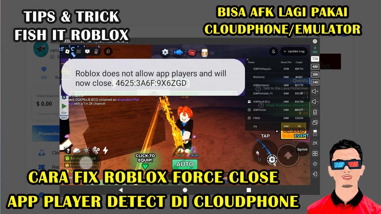 How to fix the Roblox app player detected error on cloud phone/emulator! Can AFK again! | Fish it...