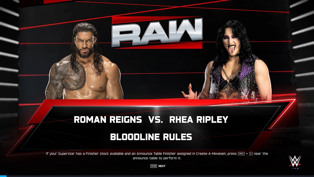 Roman Reigns vs Rhea Ripley – BLOODLINE RULES! Very Brutal Match on RAW