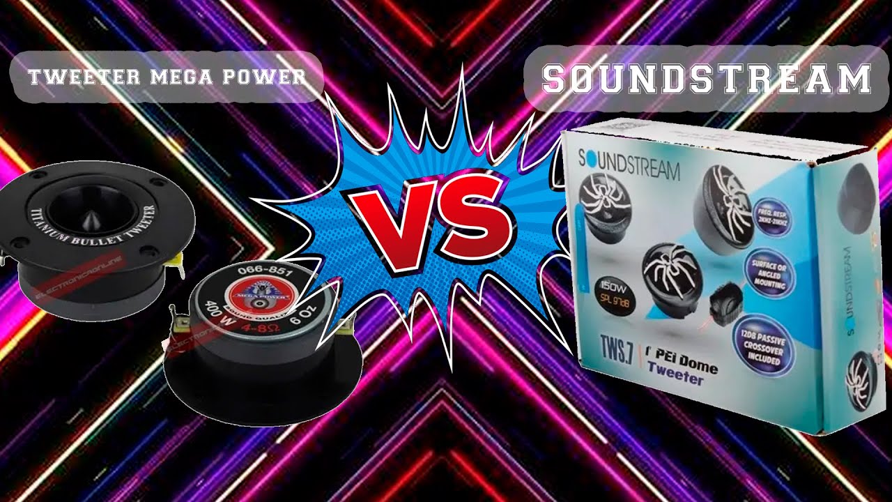 Tweeter Soundstream Con Crossover 150 Watts vs  Tweeters Bala 400w De Titanio megapower