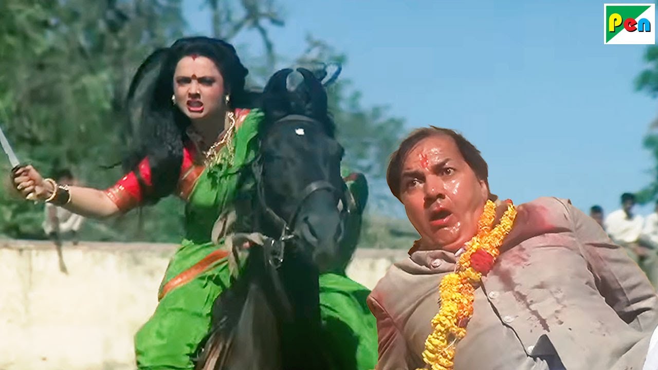 घोड़े पर रानी लक्ष्मीबाई की तरह सवार होकर Rekha ने भ्रष्ट नेता का वध कर दिया - Phool Bane Angaray