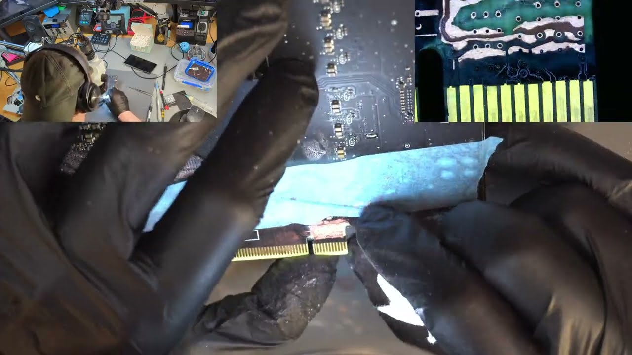 Geforce RTX 4070 Ti Super - cracked PCB repair (short version - sped up x8)