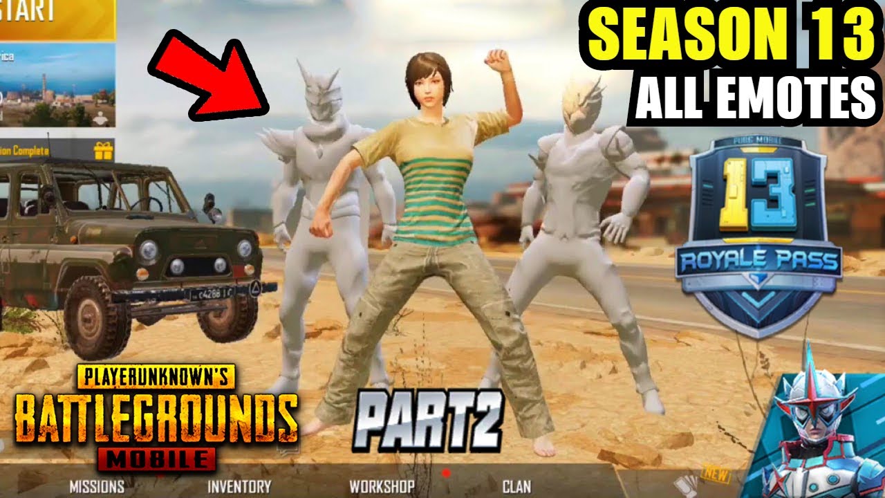 *NEW* SEASON 13 ALL EMOTES LEAKS ( PUBG MOBILE ) - UPDATE 0.18.0 EMOTES | SEASON 13 ROYALE PASS