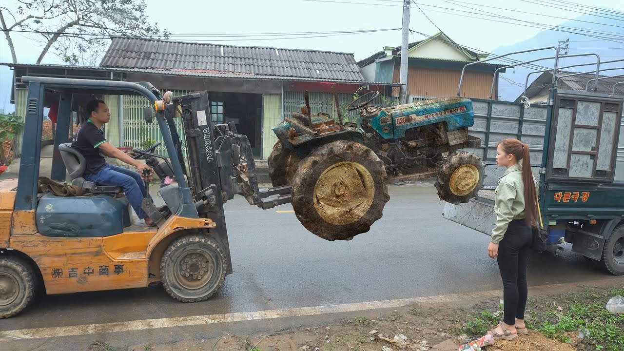 Girl Restores M I T S U B I S H I D2050 Tractor Bought from Junkyard - Diesel Engine Repair