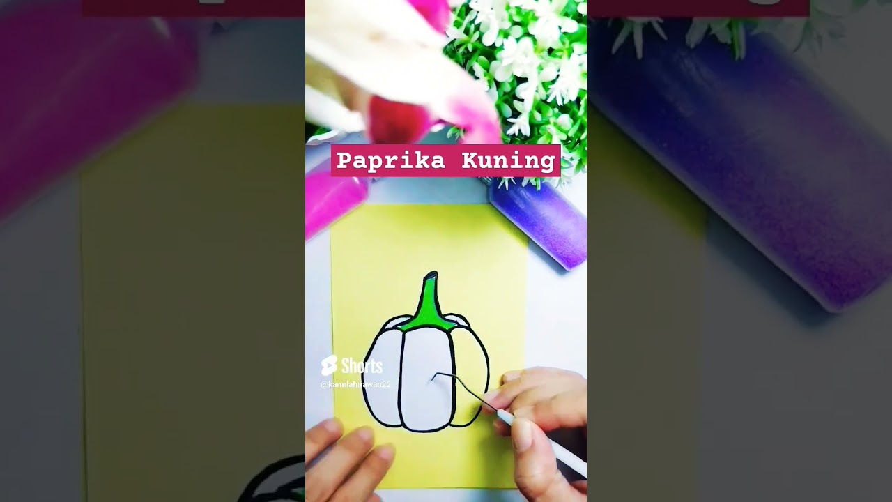 Mewarnai Gambar Paprika Kuning Dengan Pasir🤩🫑#coloring #shorts #mewarnaidenganpasir #short #video