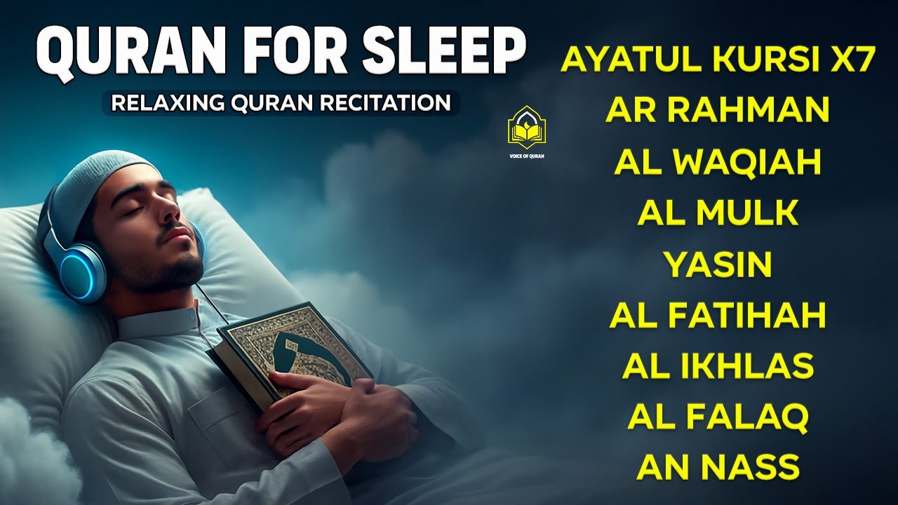Beautiful Quran Before Sleep ❤️ Al-Fatiha,Ayatul Kursi,Surah Ar-Rahman, Al-Mulk, Yasin❤️By Alaa Aqel