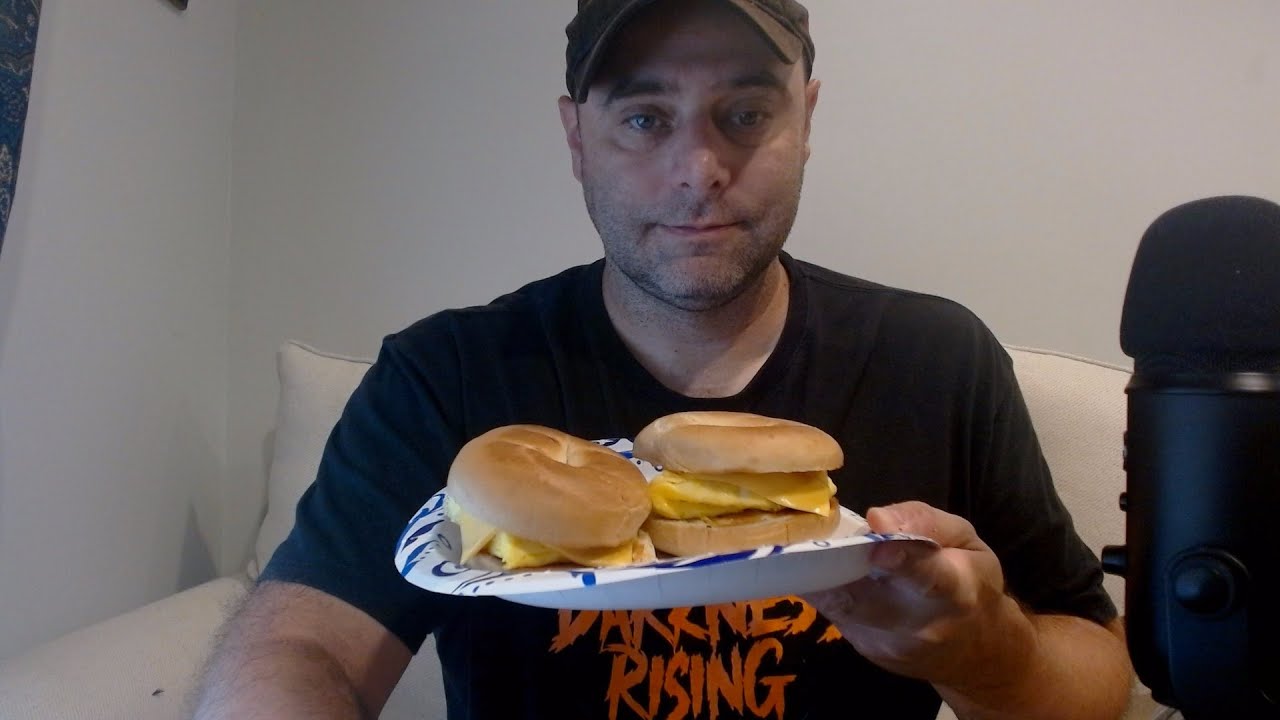ASMR Eating Egg and Cheese Sandwiches