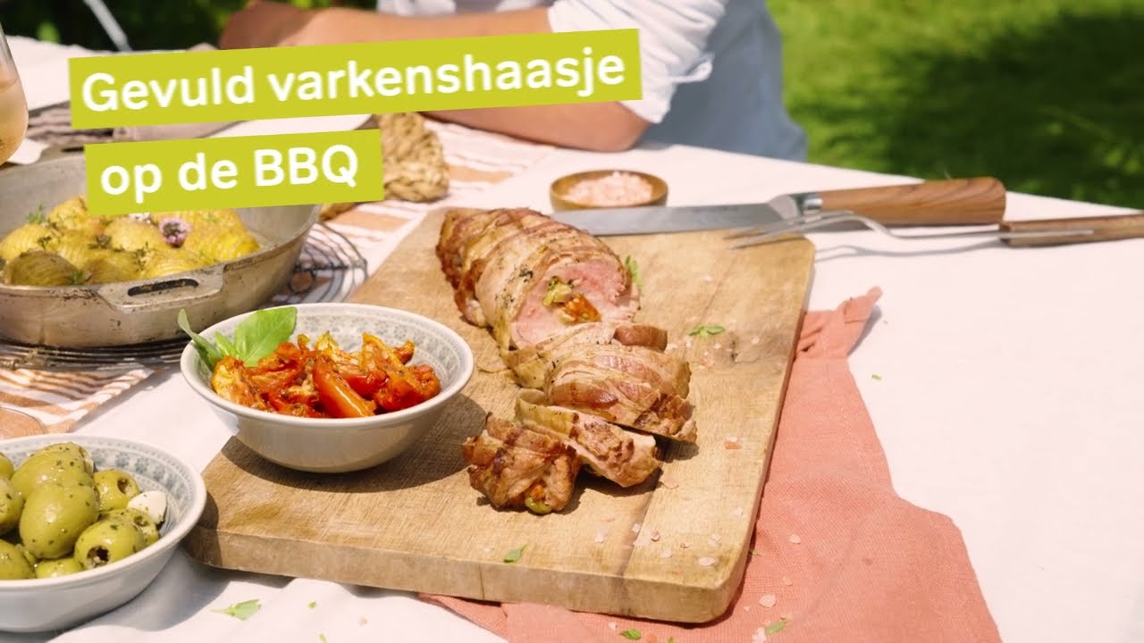 Gevuld varkenshaasje op de BBQ