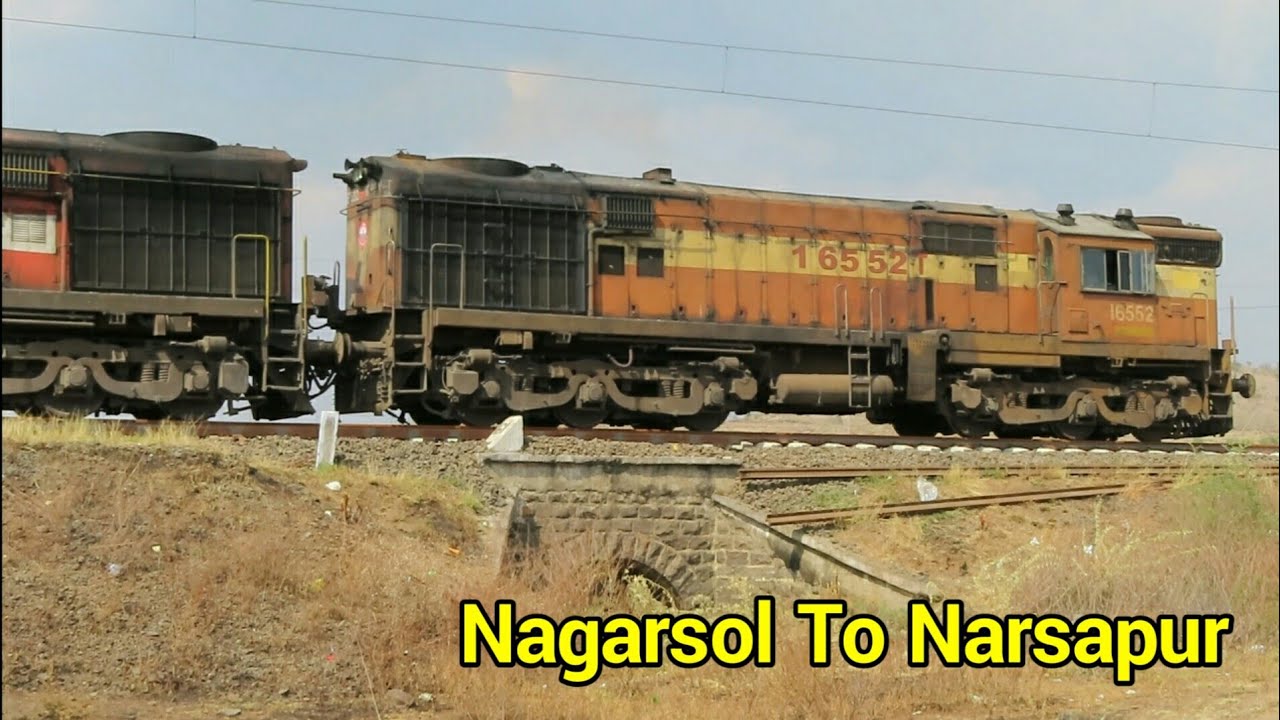 Alco locomotives : Nagarsol to Narsapur Narsapur SF Exp Chugging With WDM3A Twins | Indian Railways