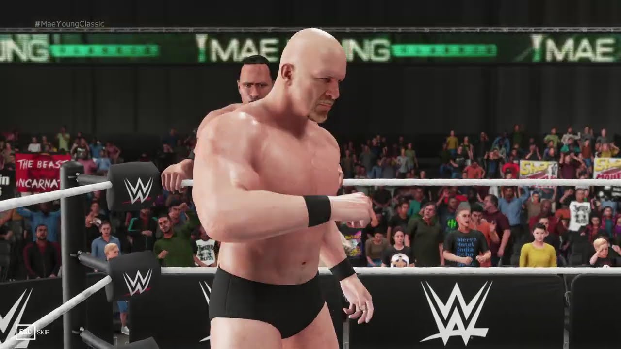 WWE 2K19 The Rock & Steve Cold Steve Austin Vs Roman Reigns & Brock Lesner 2v2 Tag Team Gameplay