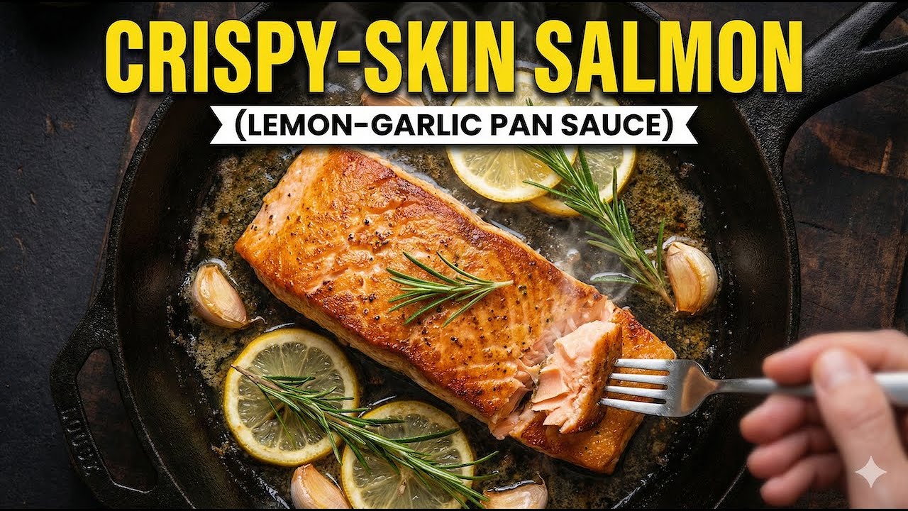 Crispy-Skin Salmon with Lemon-Garlic Pan Sauce