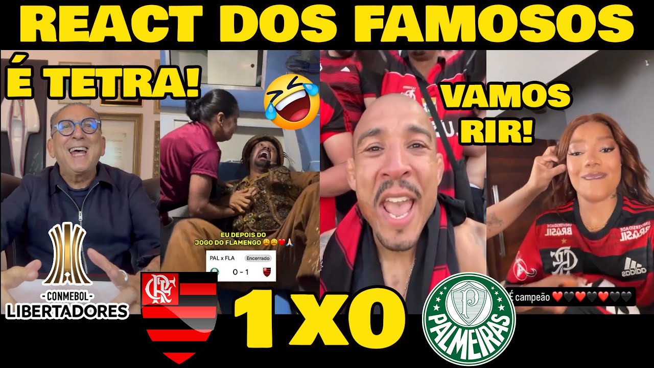 REA&Ccedil;&Otilde;ES DOS FAMOSOS! FLAMENGO 1x0 PALMEIRAS - MENG&Atilde;O &Eacute; TETRACAMPE&Atilde;O DA LIBERTADORES!