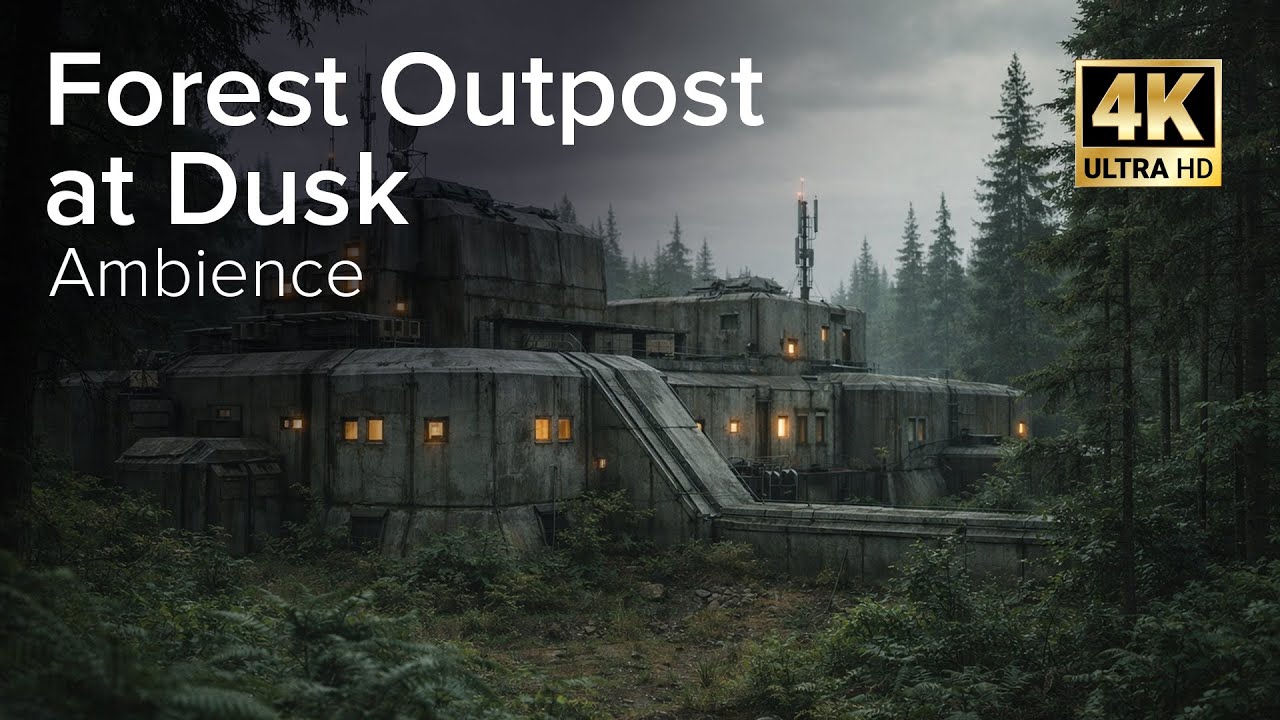 Abandoned Concrete Outpost in Deep Forest | Study & Work Ambience
