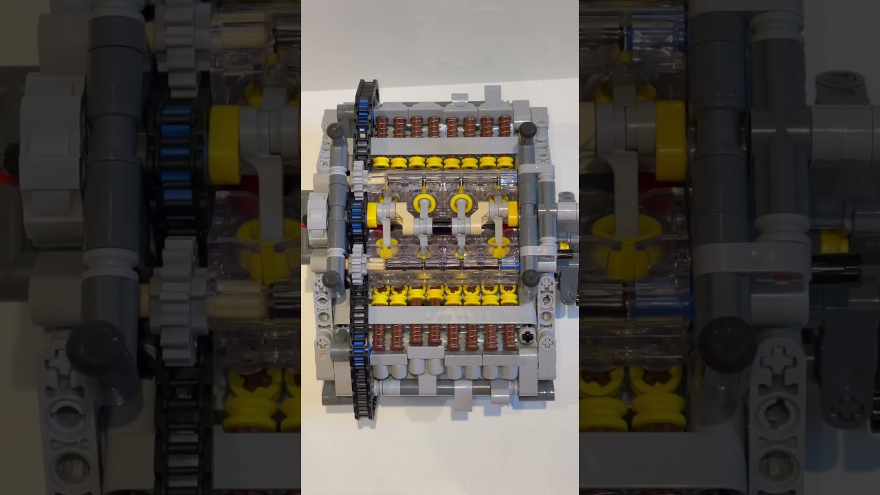 Realistic V8 Lego Technic engine with working valve system #lego #legotechnic #v8