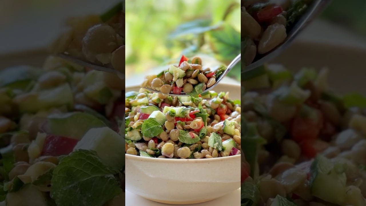 SALADA DE LENTILHA PARA O ANO NOVO #receita #receitas #comida #salada