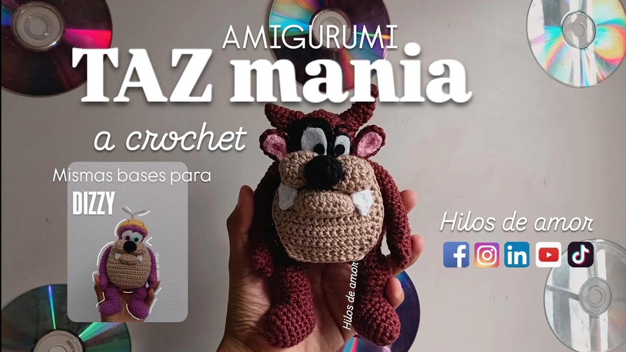 TAZ- mania a crochet | AMIGURUMI | 15 cm 