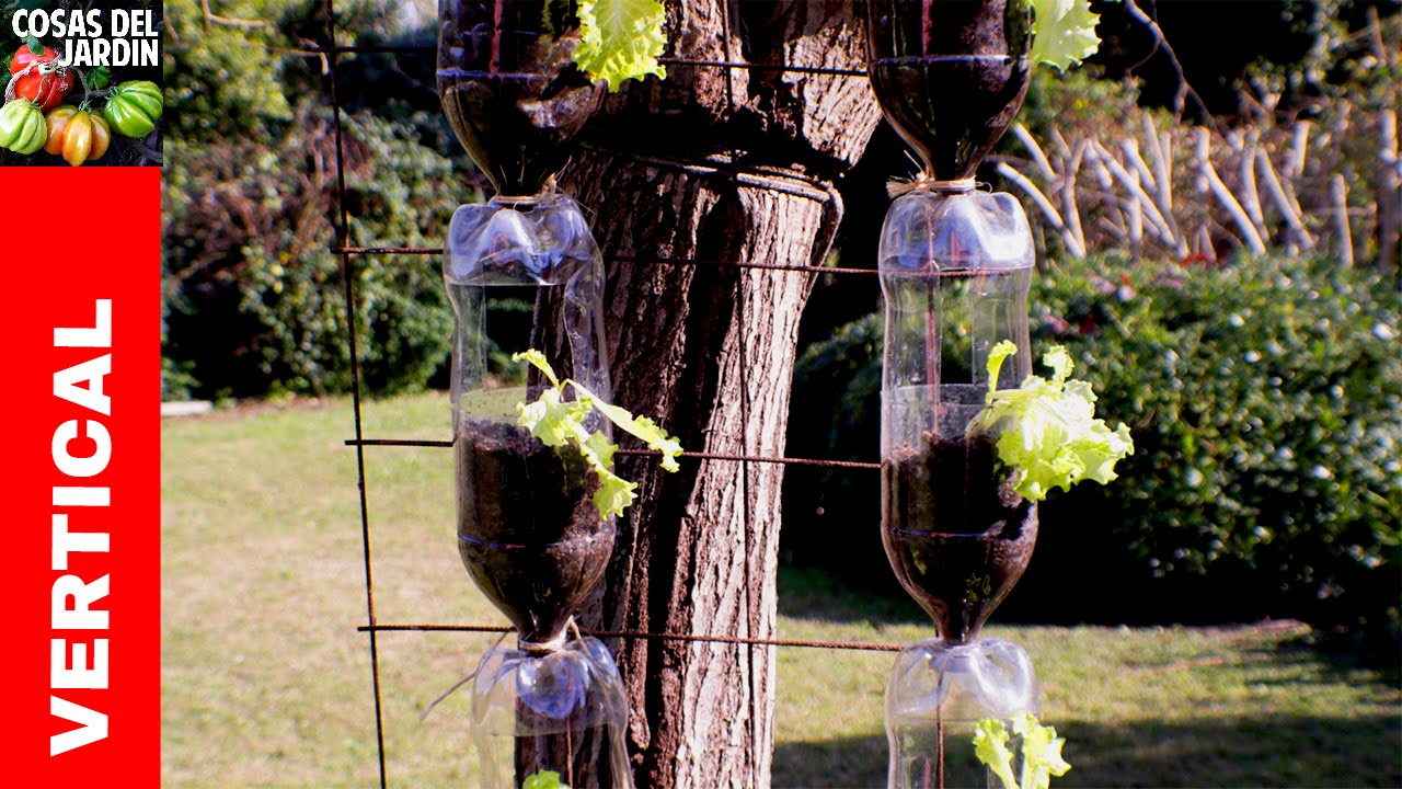 Como hacer el huerto vertical con botellas de plástico más gratis, facil y rápido que conozco