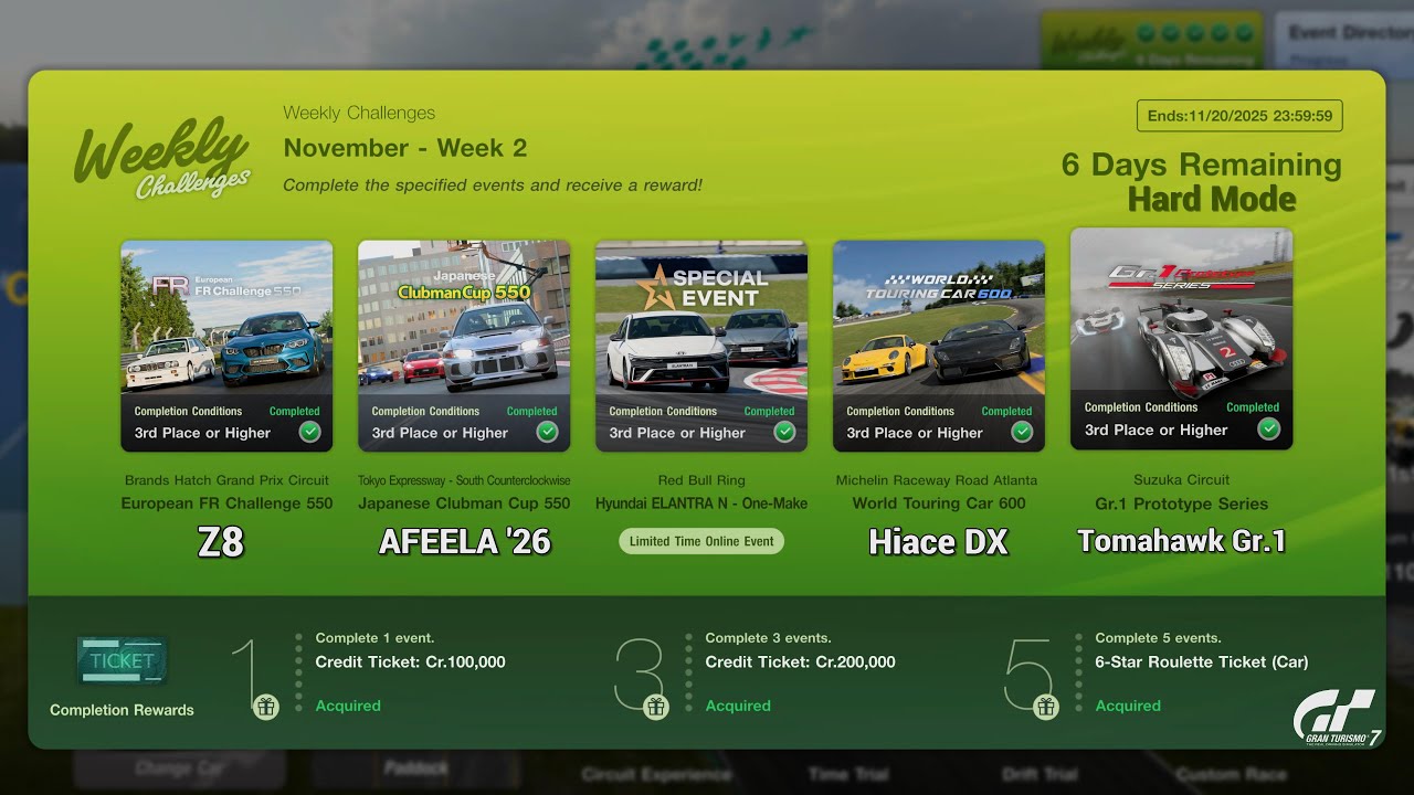 Gran Turismo 7 | Weekly Challenges November 2025 WK.2 - Elantra N 1-Make & Gr.1 Suzuka [PS5Pro]