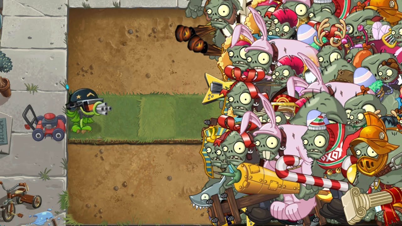 Plants vs Zombies 2 Hack - Megaguisantralladora vs 9999 Zombistein