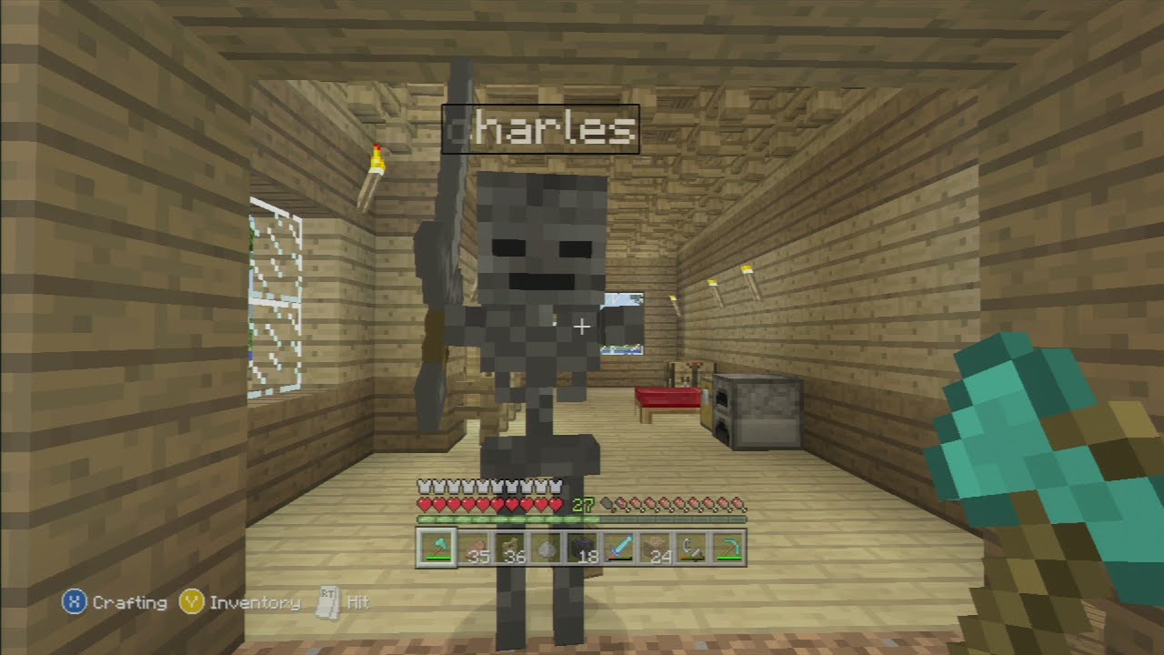Minecraft xbox 360 how to catch a wither skull in survival