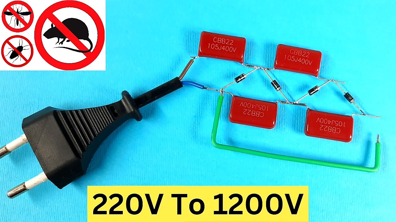 Electric Mouse Trap / High voltage fly zapper DIY voltage multiplier 220V To 1200V