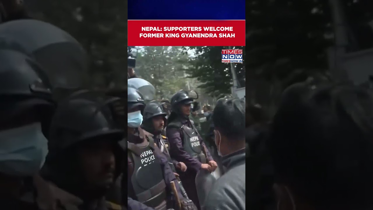 Nepal: Supporters Greet Former King Gyanendra Shah At Kathmandu Airport #shorts