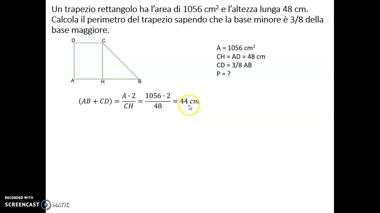 Problema di geometria sul trapezio rettangolo