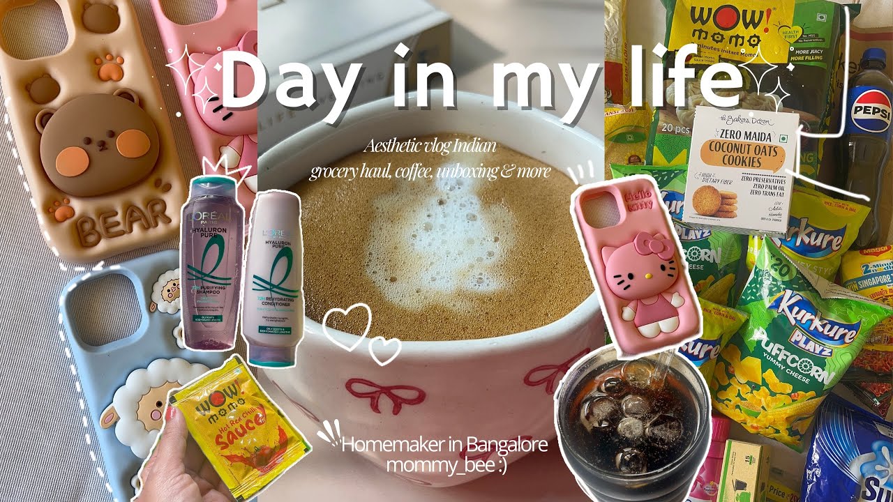 Day in my Life 🌸 @Bangalore 🌷| coffee, groceryhaul, unboxing, cooking & more 💕 #aesthetic