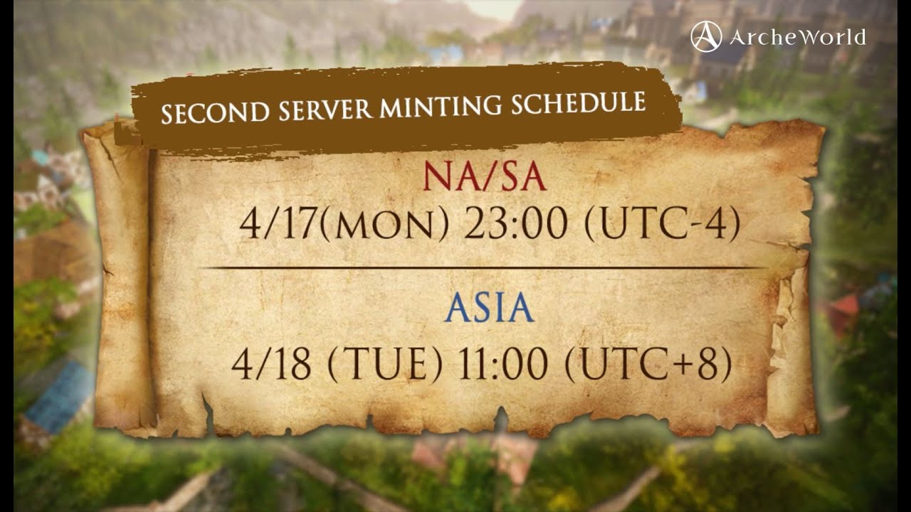 [ArcheWorld] NA&SA 2nd Server Minting Guide