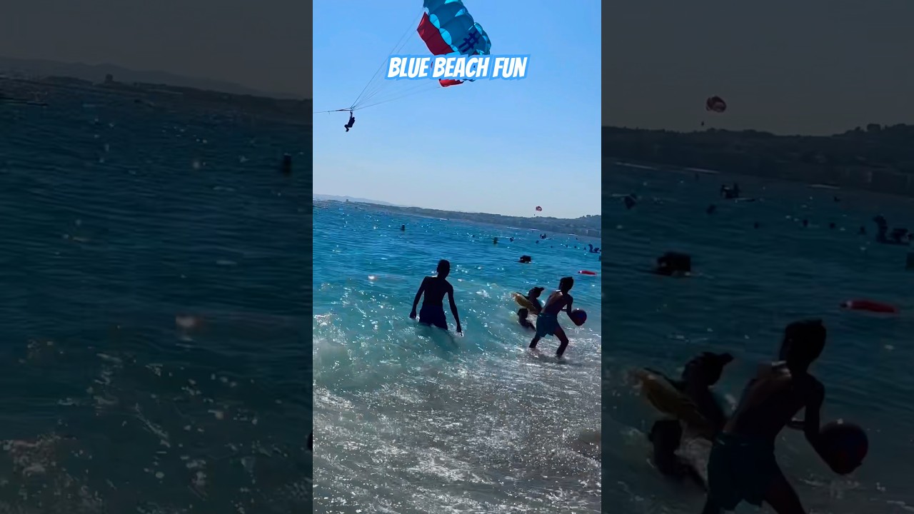 Blue beach fun 🌊 #ytshorts #shorts #beautifulbeaches #plage #beach #travel #short