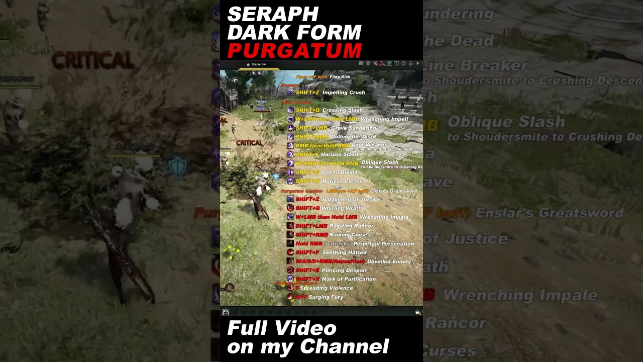 BDO Seraph Dark Form PURGATUM PVE Combo | PURGE 