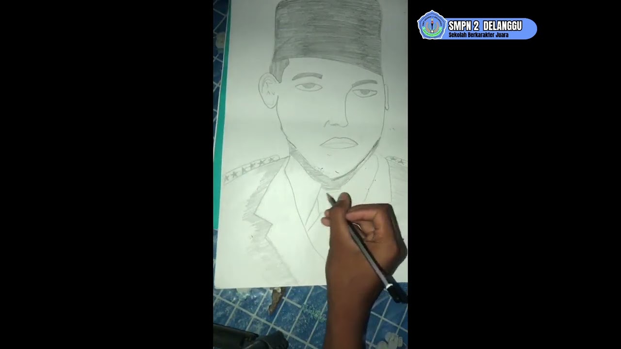 Menggoreskan Cinta untuk Negeri | Siswa SMP Negeri 2 Delanggu Menggambar Ir. Soekarno