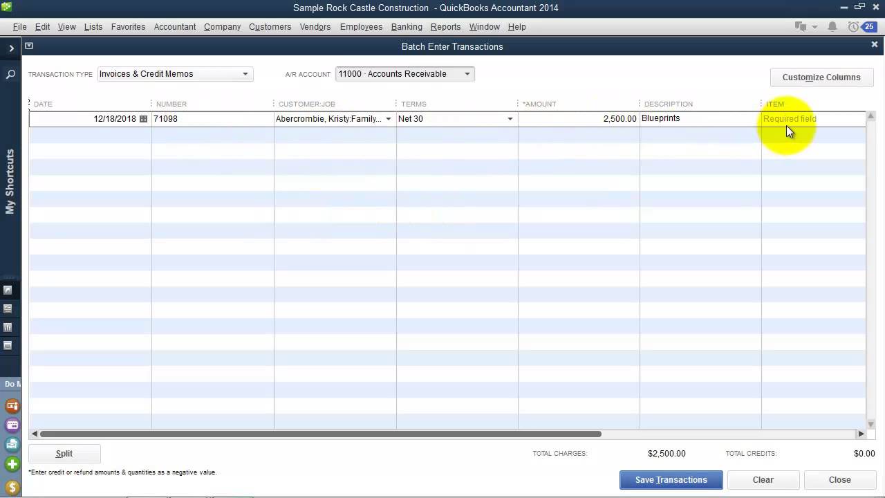 Batch Enter Transactions Improved for QuickBooks 2014