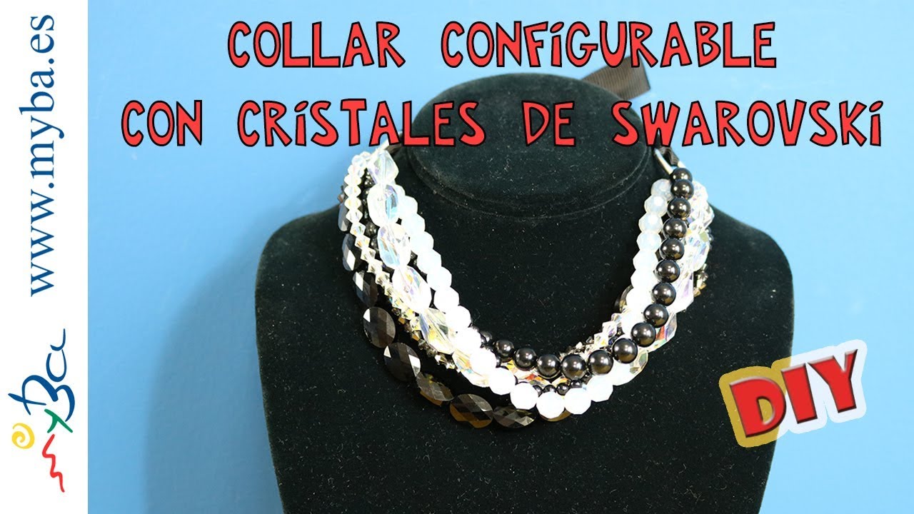 Collar de fiesta de Cristales de Swarovski configurable. Bisutería DIY.