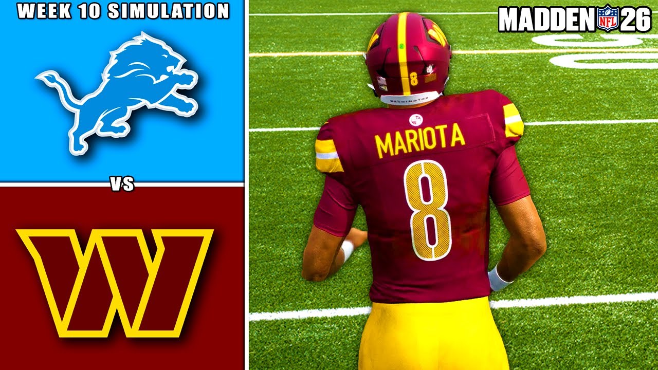 Lions vs Commanders Week 10 Simulation (Madden 26)