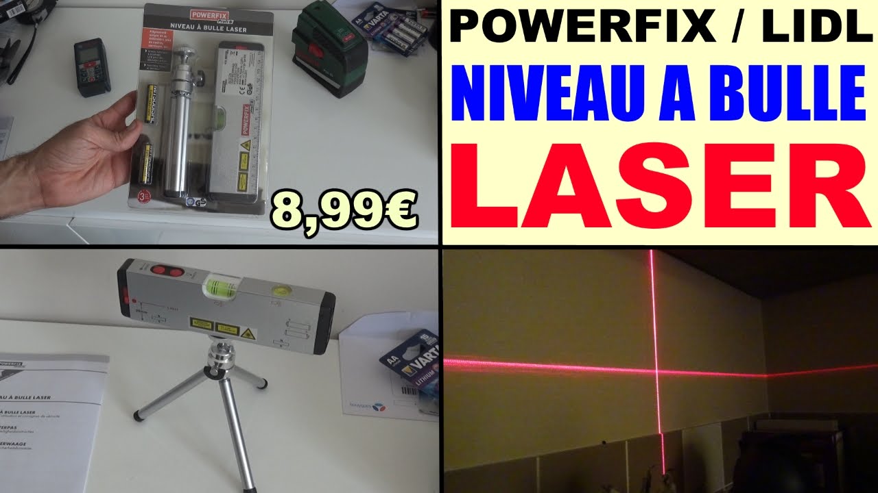 niveau à bulle laser powerfix lidl - waterpas wasserwaage