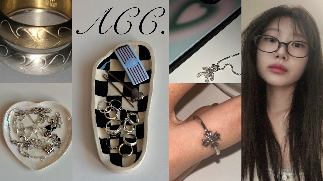 ACC HAUL༚✧˳⁺⁎ 잘 쓰는 반지 목걸이부터 안경 헤어핀 팔찌 스크런치 귀걸이&bull;&bull; 25가지🩶