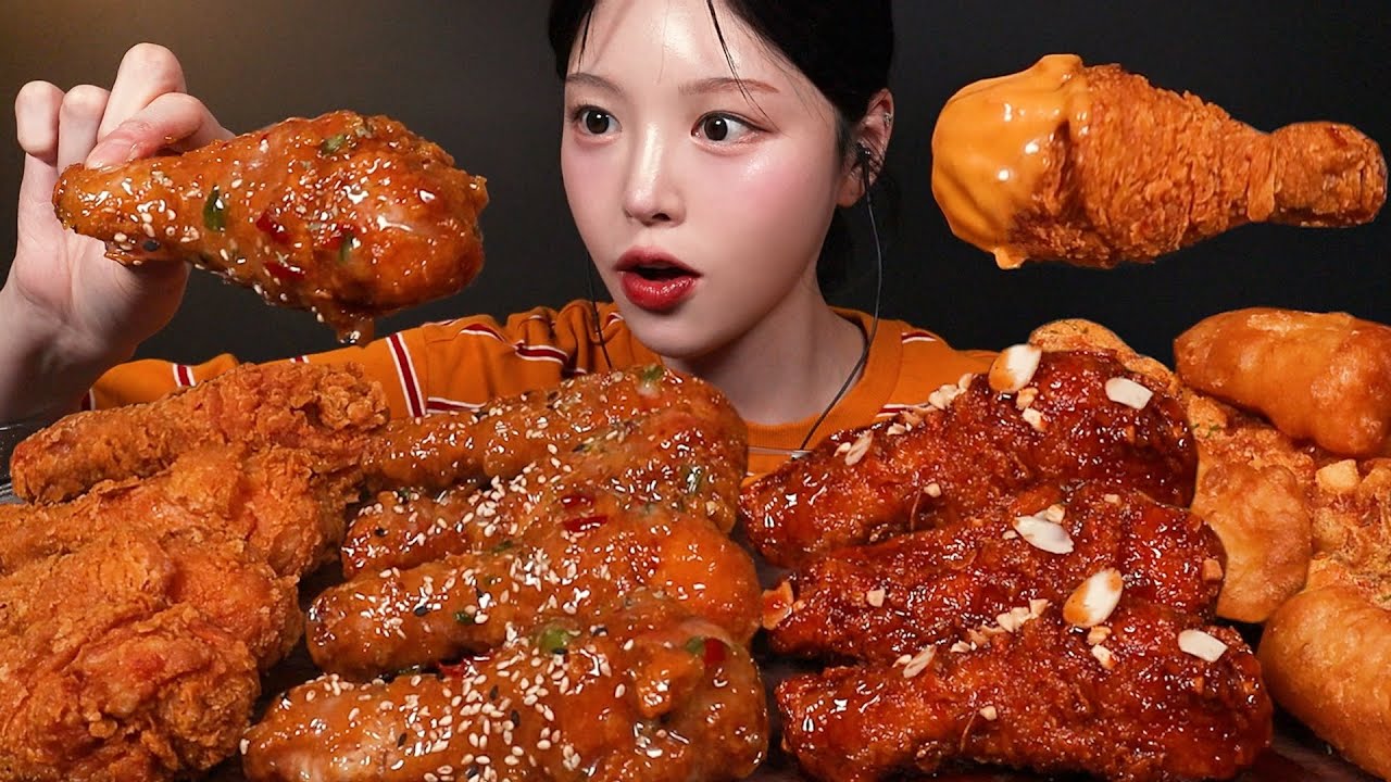 SUB)요청폭발🔥맵슐랭치킨 먹방! 겉바속촉 후라이드 양념치킨 감자모짜까지 자담치킨 꿀조합 Chicken Mukbang Asmr