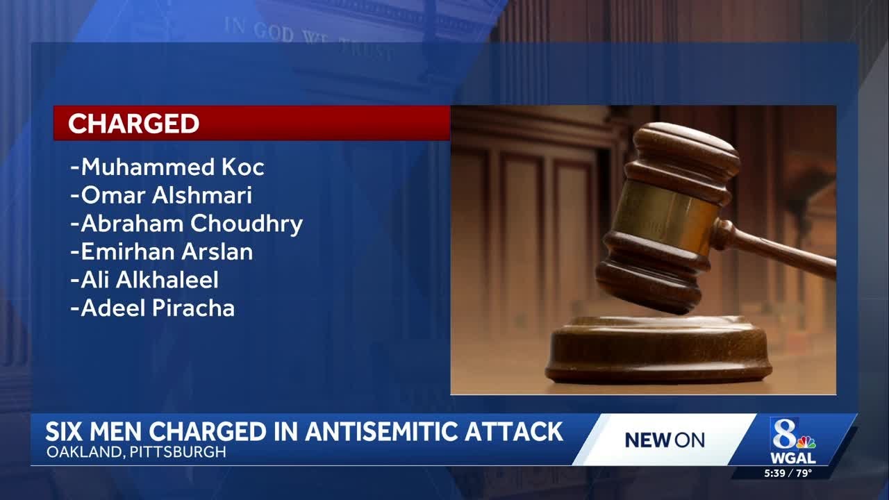 6 men accused of hate crime for attacking Jewish Pitt student