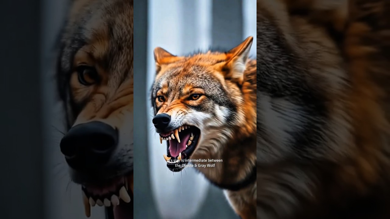 The Rarest Species in the World #6 : Red Wolf (Canis Rufus) #animals #ai #redwolf #wolf #shorts