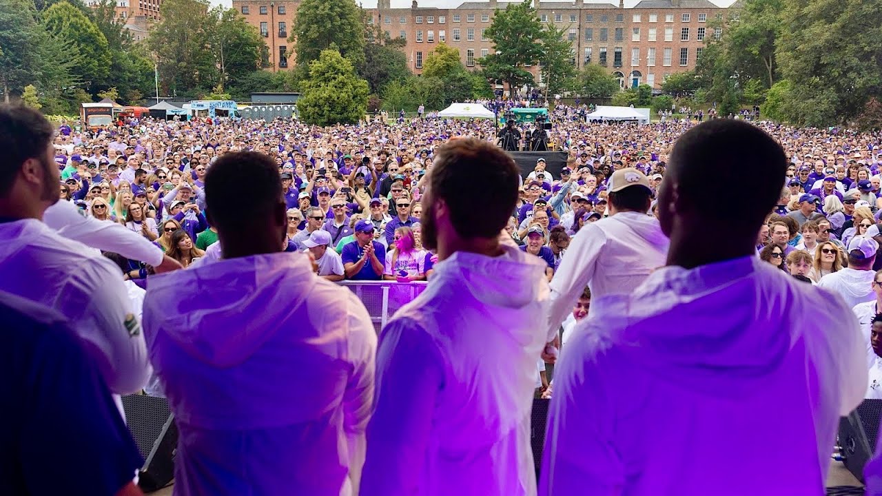 Kansas State players speak at pep rally in Dublin