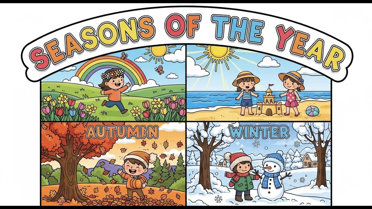 Seasons of the Year 🌸☀️🍁❄️ | Fun Learning Song for Kids | Happy Tale & Tune