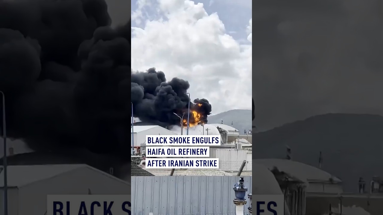 Black smoke engulfs Haifa oil refinery after Iranian strike