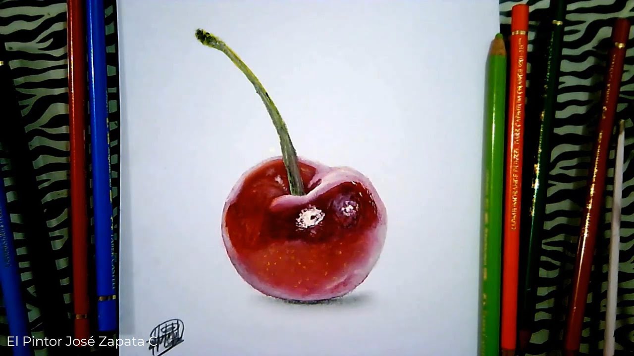 Como pintar una CEREZA al &Oacute;LEO  |  How to paint a CHERRY in OIL |HD