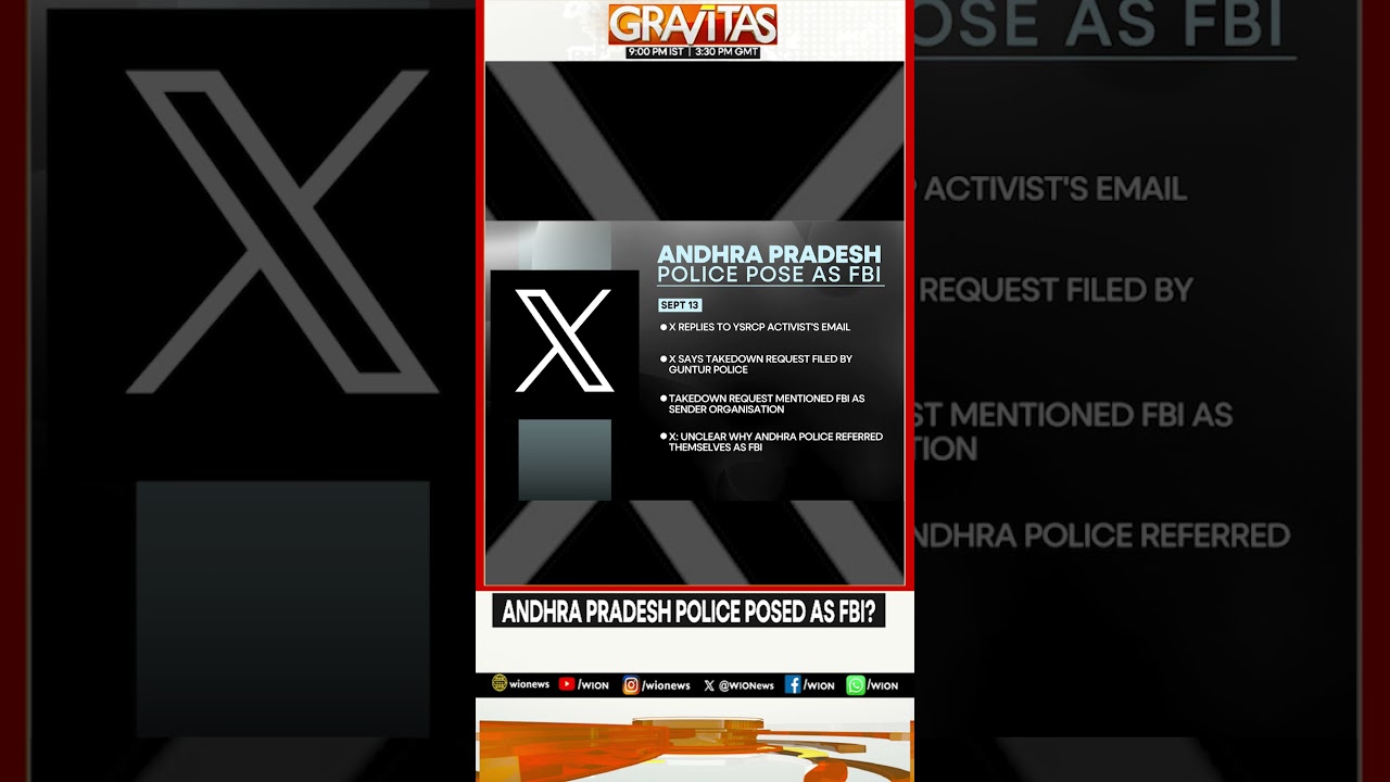 Andhra Pradesh Police Pose As FBI To Get X To Remove Tweets | Gravitas