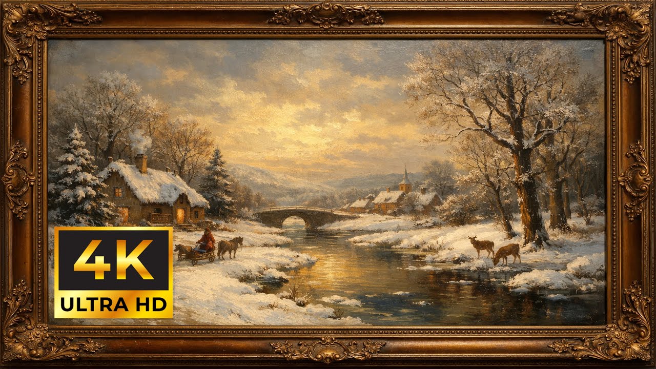 Tv Art Wallpaper - (4K ULTRA HD) “Winter Oil Art”