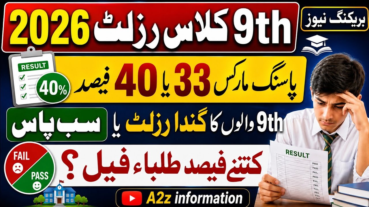 9th final result update 2026 |9th class passing marks |9th class result information 