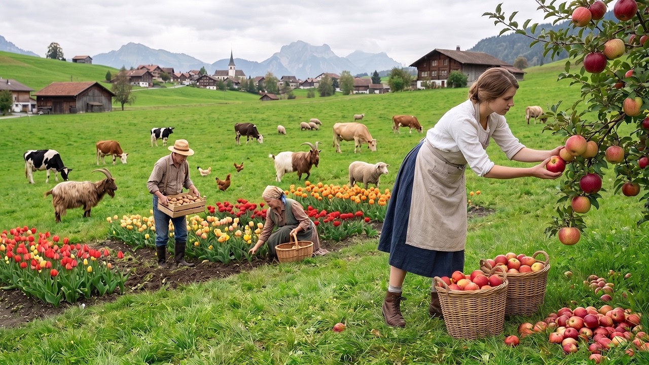 Peaceful Farm Life | Harvesting Fresh Fruits, Farm Animals & Countryside Living