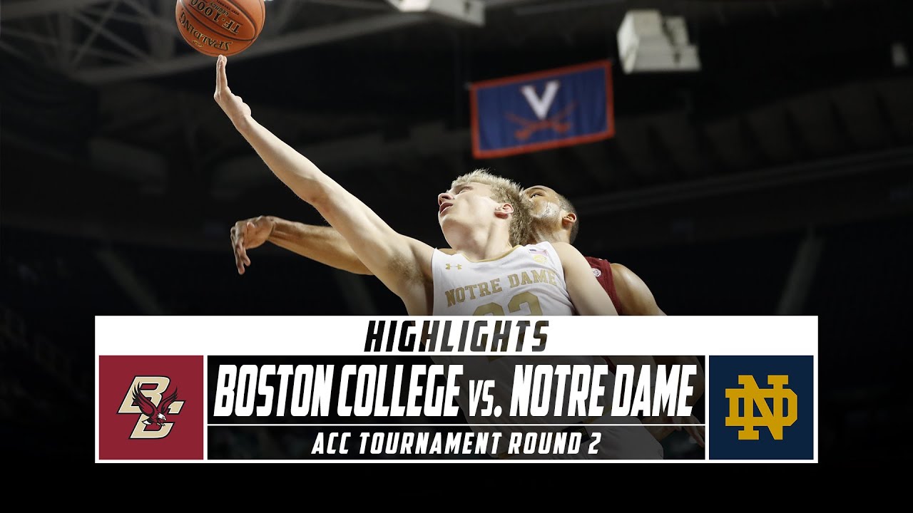 Boston College vs. Notre Dame Highlights - ACC Men's Basketball Tournament Round 2 (2020) | Stadium